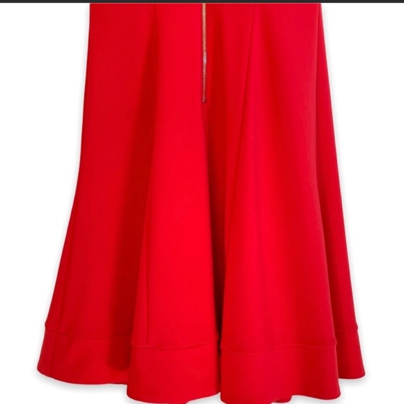 Joseph Ribkoff Fit and Flair Orange Gold Zip Dress - Picture 6 of 8